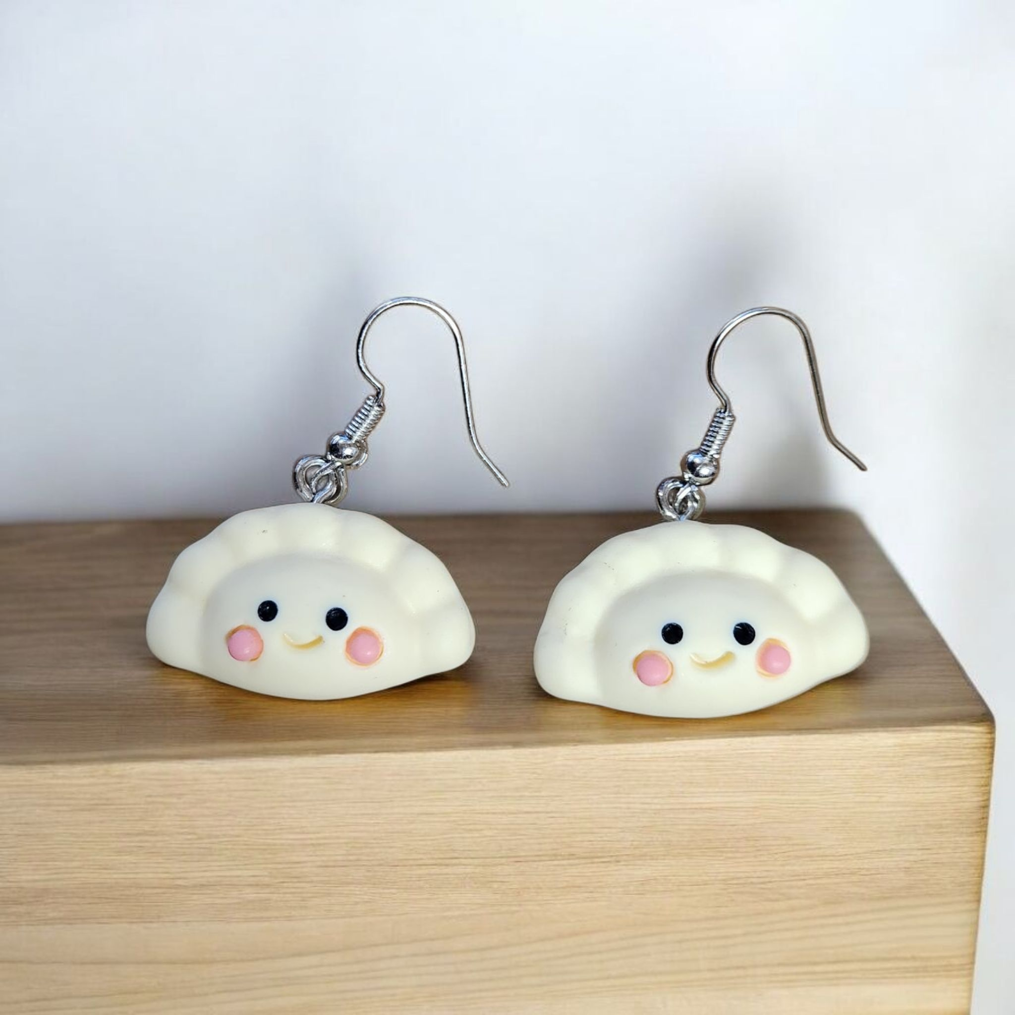 Polish Folk Smiley Pierogi Dumplings Earrings