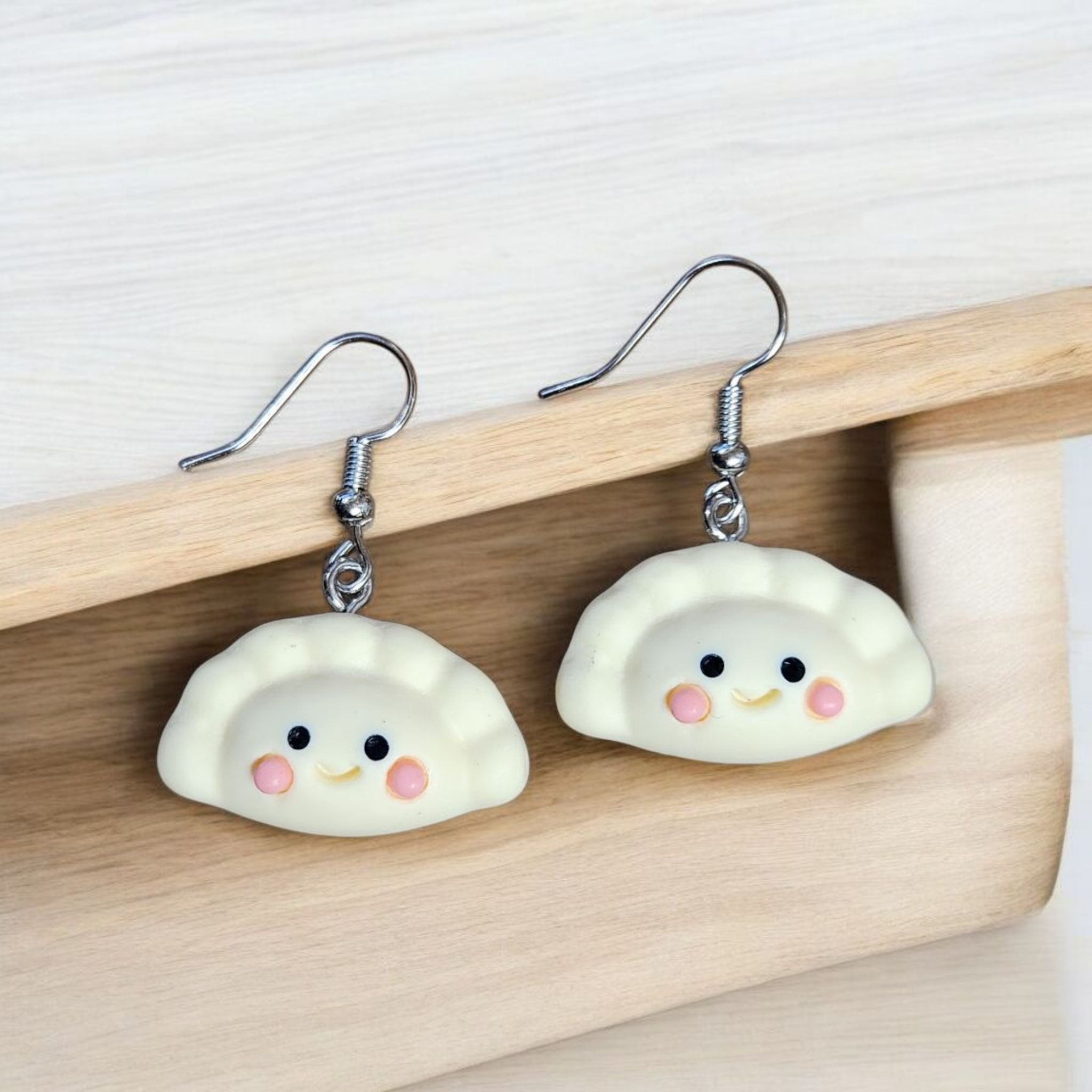 Polish Folk Smiley Pierogi Dumplings Earrings