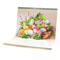 Large Traditional 3D Pop-Up Polish Easter Greeting Card - Easter Lamb with Basket