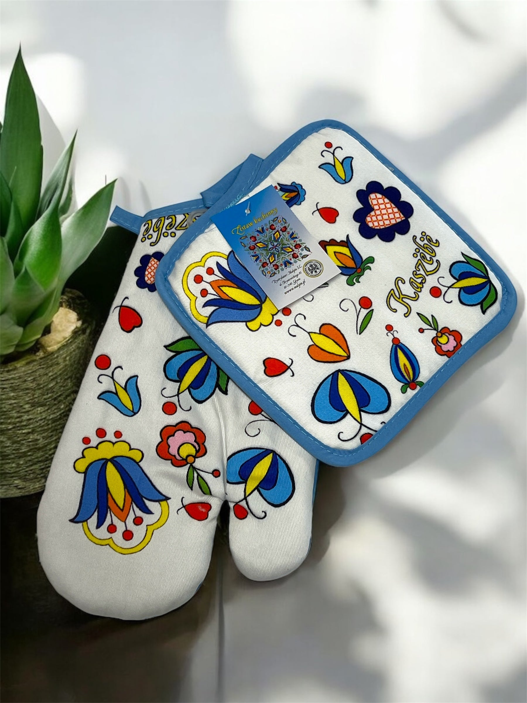 Polish Kashubian Folk Art Oven Mitt & Pot Holder