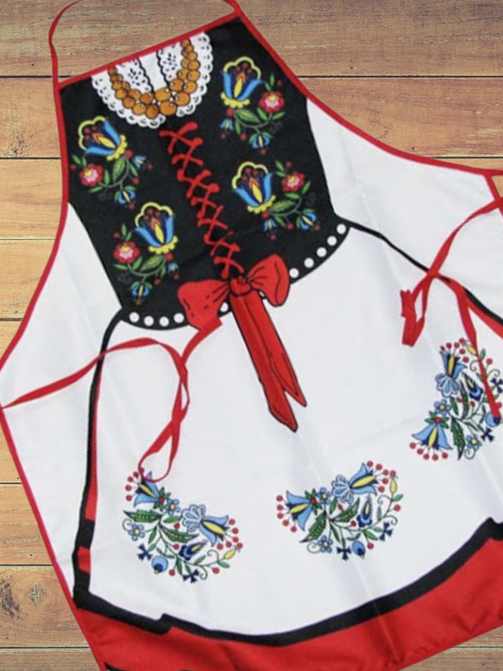 Polish Kashubian Folk Art Costume Kitchen Apron