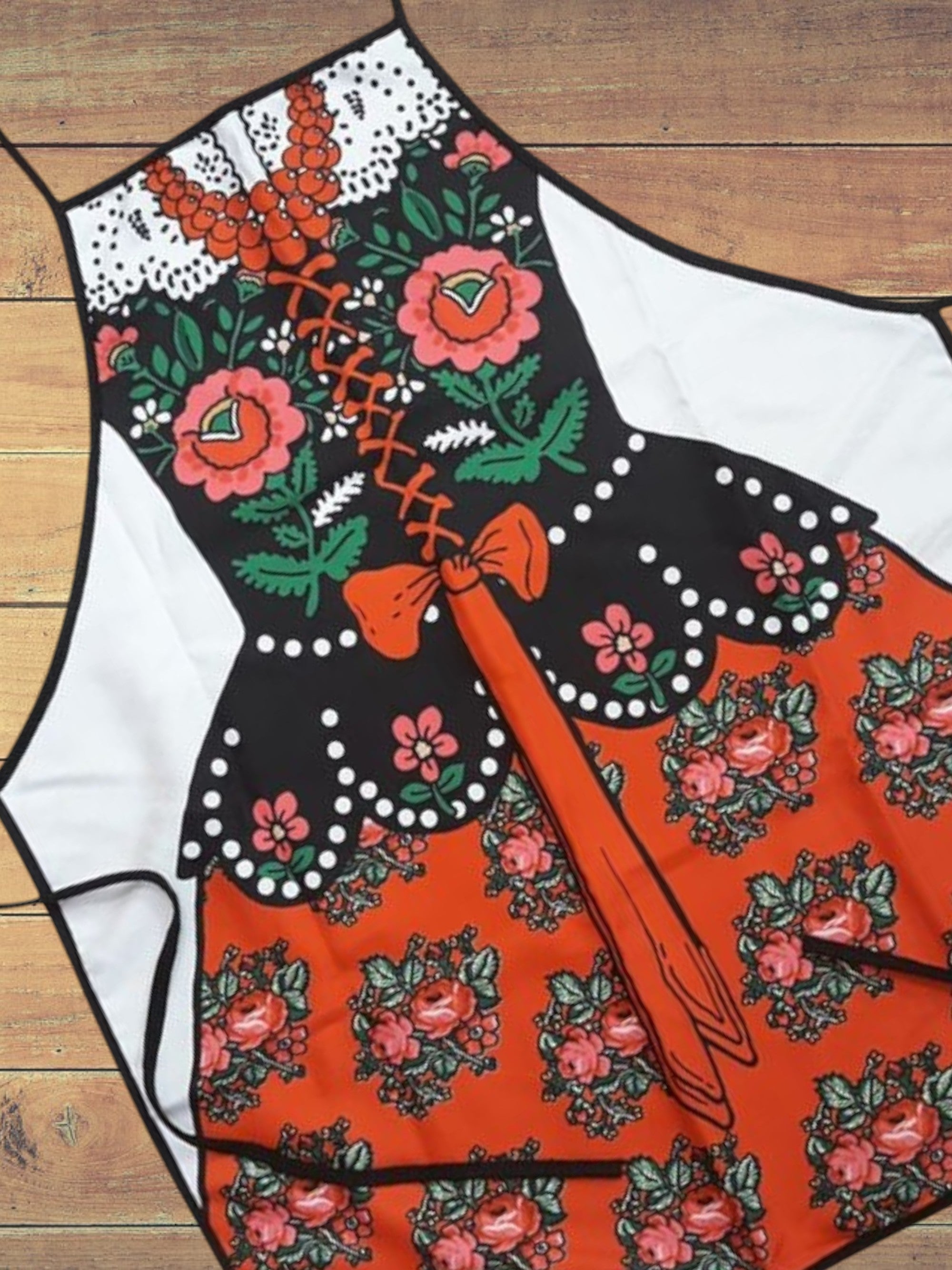 Polish Highlander (Goralka) Folk Art Costume Kitchen Apron