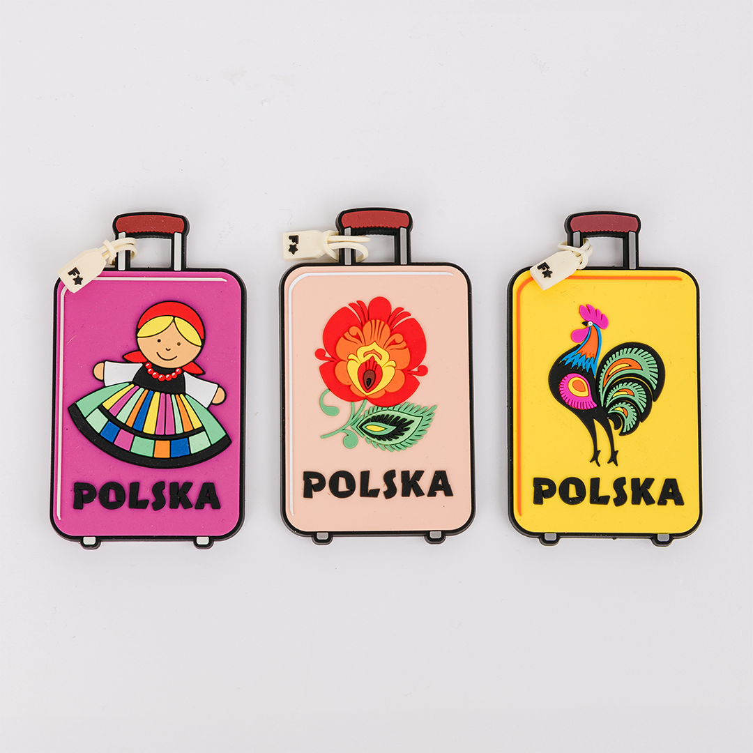 Polish Folk Art Flexible Magnet Suitcase Shaped (Rooster)