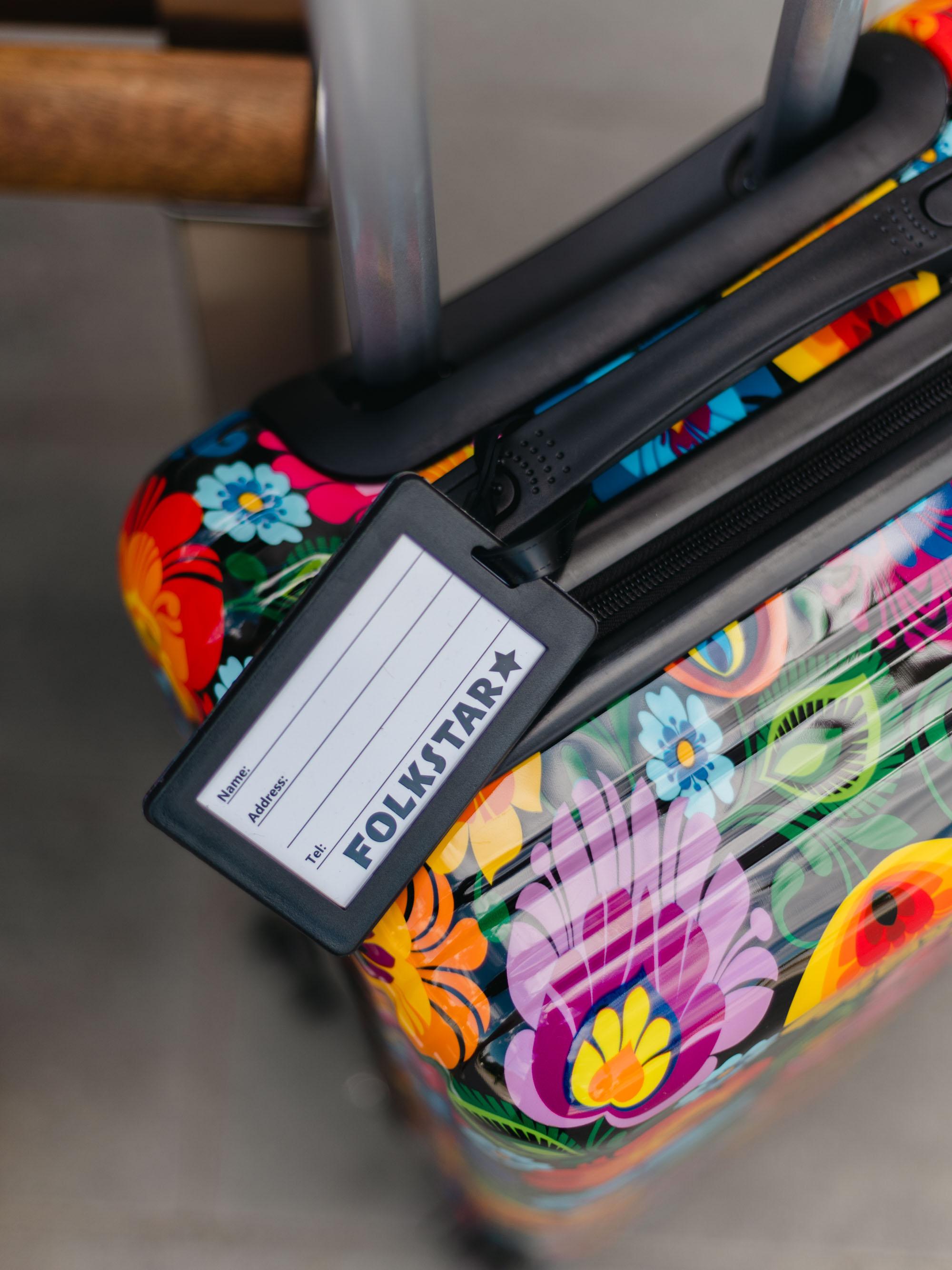 Polish Folk Art Floral Luggage Tag (Black Lowicz)