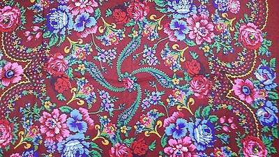 Traditional Polish Folk Head Scarf - Maroon - Taste of Poland
 - 2