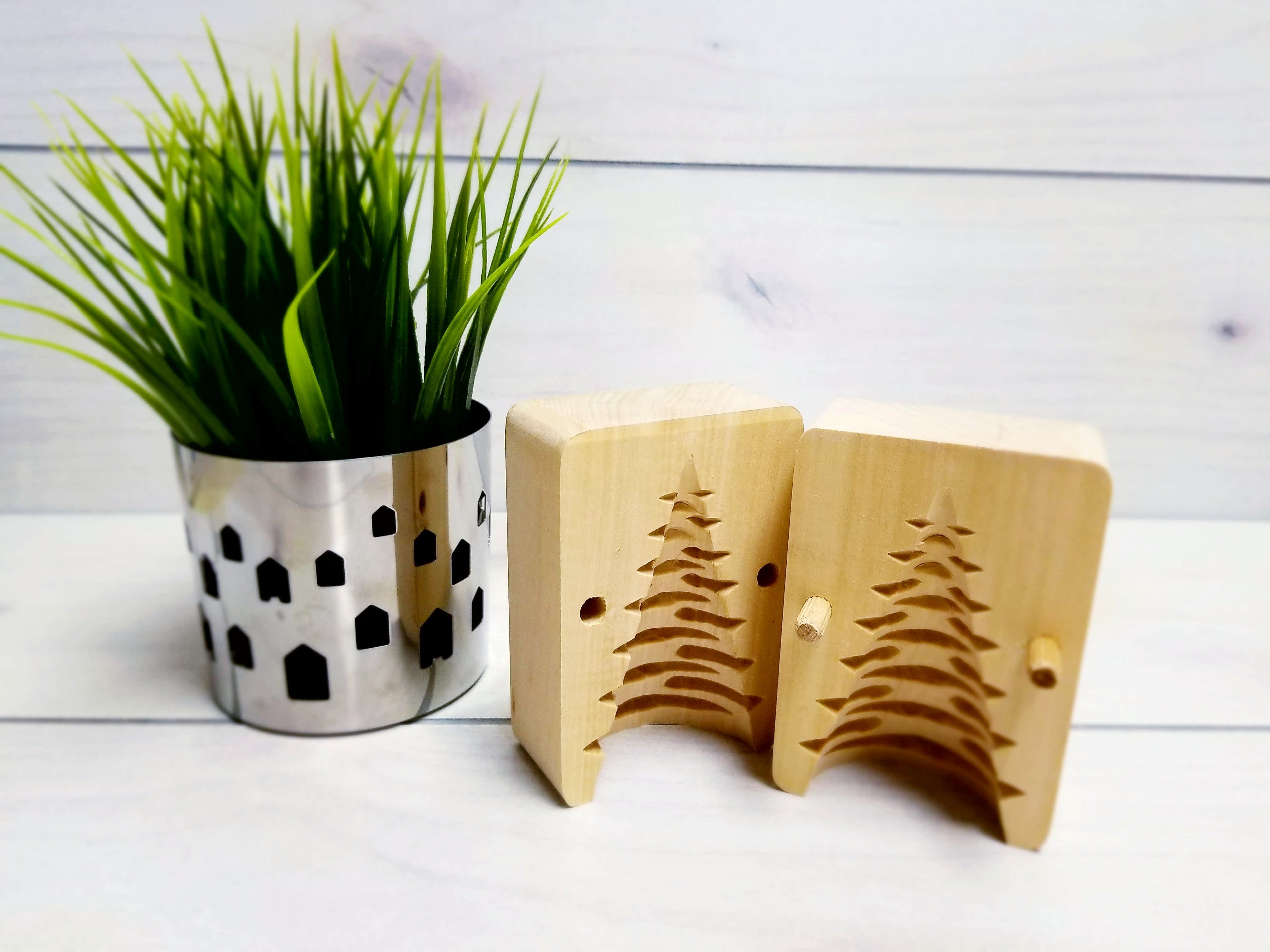 Traditional Christmas Tree Wooden Butter Mold