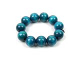 FolkFashion Wooden Bead Necklace and Bracelet Set - Aqua Blue - Taste of Poland
 - 3
