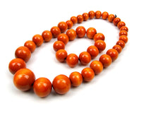 FolkFashion Wooden Bead Necklace and Bracelet Set - Orange - Taste of Poland
 - 1