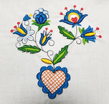 Polish Kashubian Folk Art Embroidered Easter Basket Doily Cover