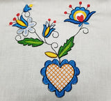 Polish Kashubian Folk Art Embroidered Easter Basket Doily Cover