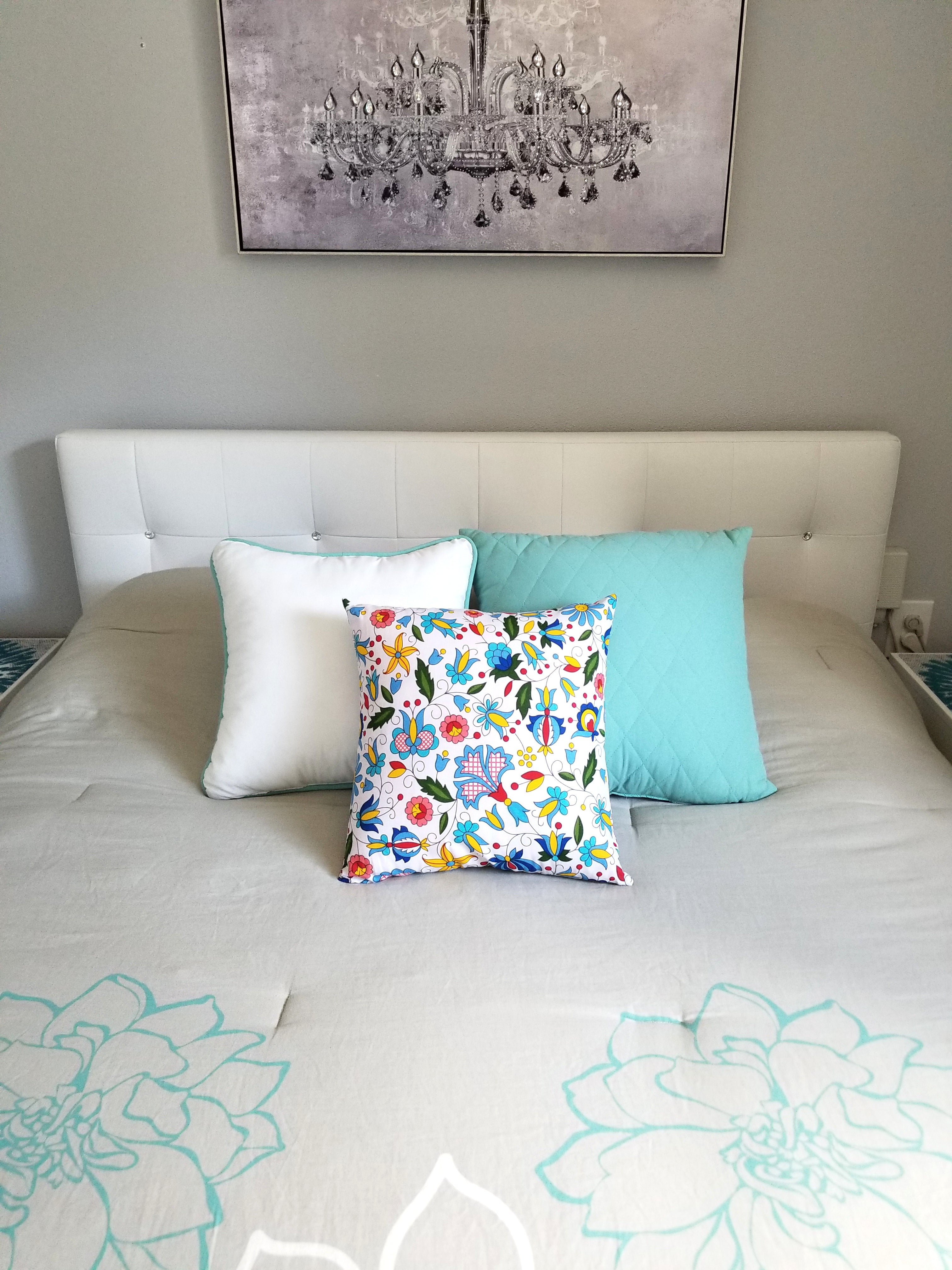 Polish Kashubian Folk Art Accent Pillow Case