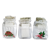 Traditional Polish Lace White Pouch Holder with Christmas Wafer & Hay Set