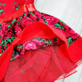 Handmade Baby Girl Toddler Polish Floral Folk Art Dress, Red S (3-4 Years)