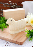 Traditional Easter Wooden Butter Ram Mold with Detailed Horns, Large