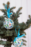 Kashubian Polish Folk Art Paper Mache Christmas Ornaments, Set of 7