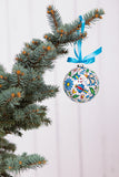Kashubian Polish Folk Art Paper Mache Christmas Ornaments, Set of 7