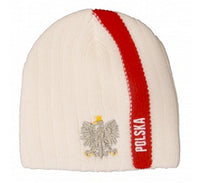 Knitted Polska Stripe Winter Hat with Eagle - Taste of Poland
 - 2