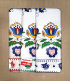 Polish Folk Art Set of 3 Kitchen Towels in Box (Kashubian Flowers)