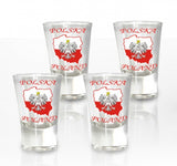 Polish Eagle Poland Shot Glasses, Set of 4 (Map)