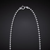Polish 925 Silver Bead Ball Chain, 24" long