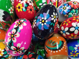 Set of 7 Polish Slavic Easter Handpainted Wooden Eggs, (2.5" L) Pisanki in Protective Box