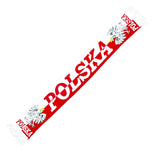 Polska Poland White and Red Soccer Fan Accessory Set (Scarf, Checkered Hat, Inflatable Sticks, Face Paint Stick)