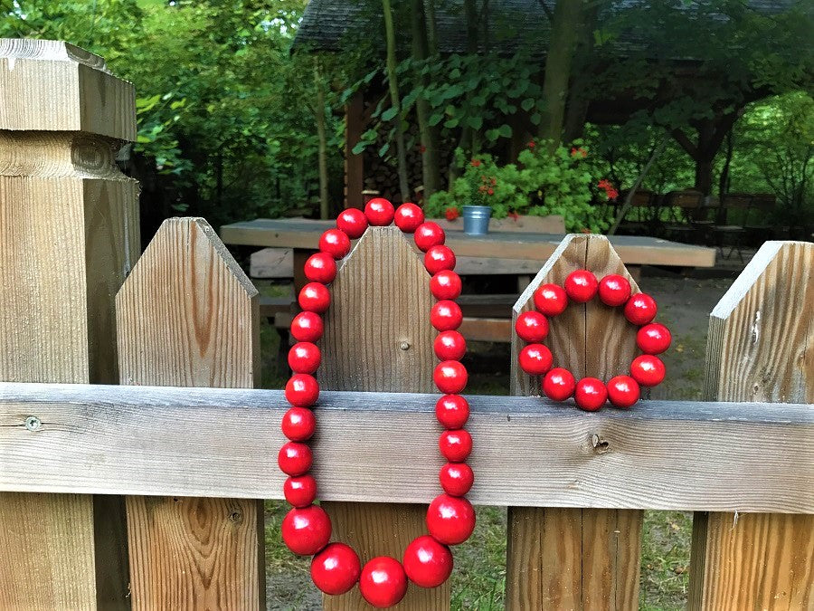 Polish Wooden Bead Jewelry Necklace and Bracelet Set (Korale Goralskie)