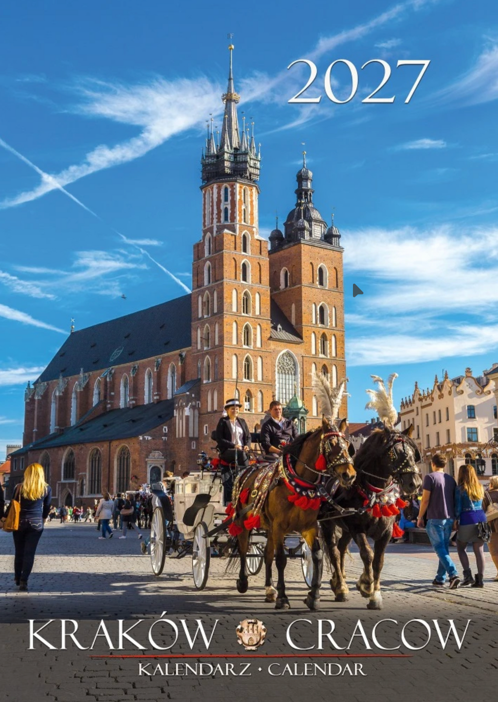 2027 Polska Poland KRAKOW Landscape Wall Calendar (Bilingual)