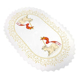 Set of 2 Polish Traditional Oval Easter Doily Basket Cover (Lamb)
