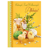 Large Traditional 3D Pop-Up Polish Easter Greeting Card - Babka Cake with Eggs & Chicks