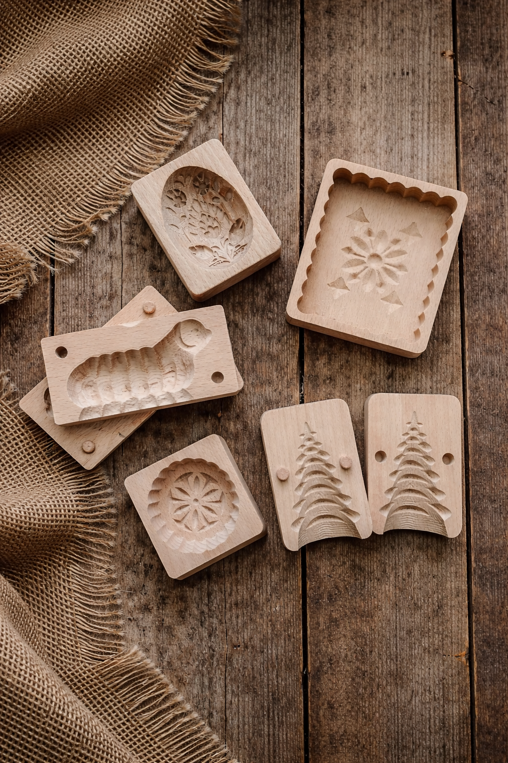 Traditional Polish Folk Art Flower Wooden Butter Mold