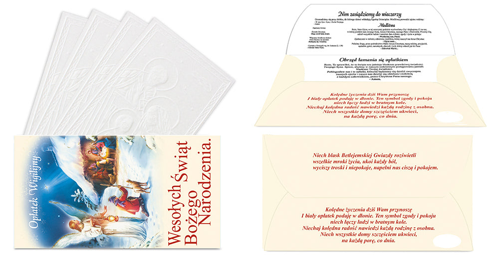 OPLATKI Traditional Polish Christmas Wafers in Envelopes XL (Set of 12)