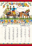 2024 Polish Folk Art Wall Calendar (Bilingual)