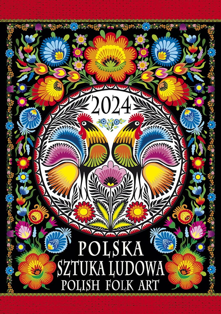 2024 Polish Folk Art Wall Calendar (Bilingual)