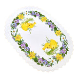Set of 2 Polish Traditional Oval Easter Doily Basket Cover (Chicks & Spring Flowers)