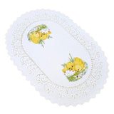 Set of 2 Polish Traditional Oval Easter Doily Basket Cover (Chicks)