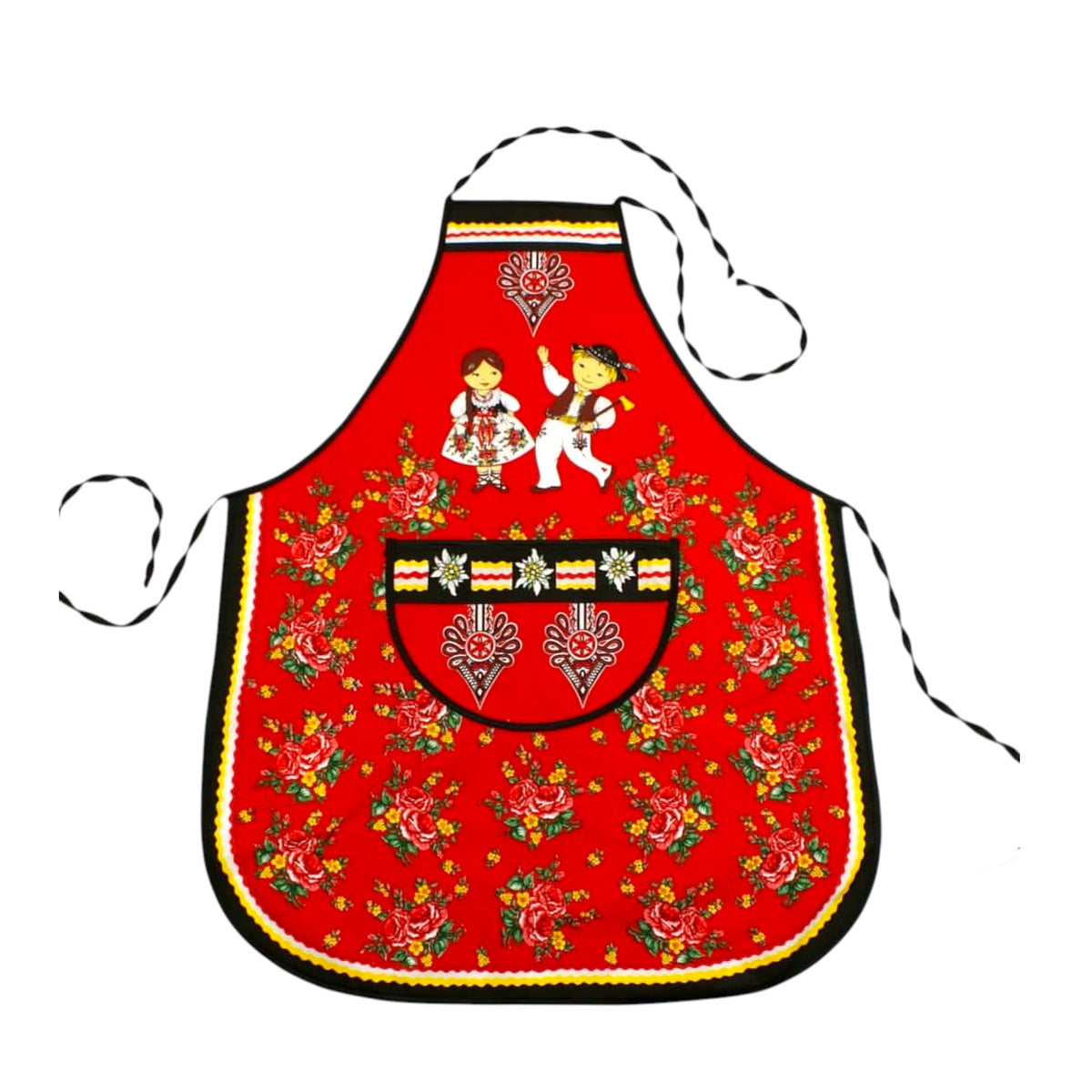 Polish Folk Art Highlander Kitchen Apron (Red)