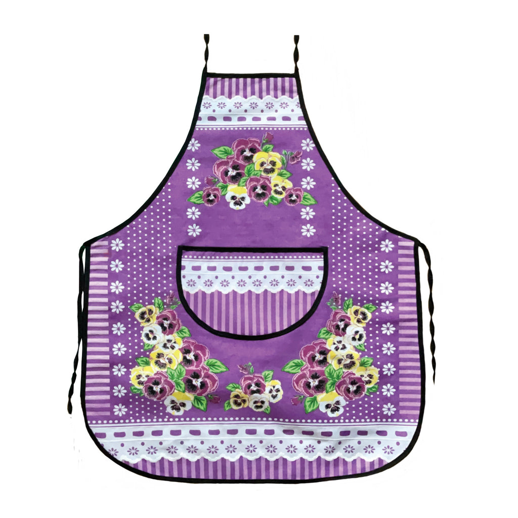 Polish Floral Kitchen Apron (Pansies Flowers)