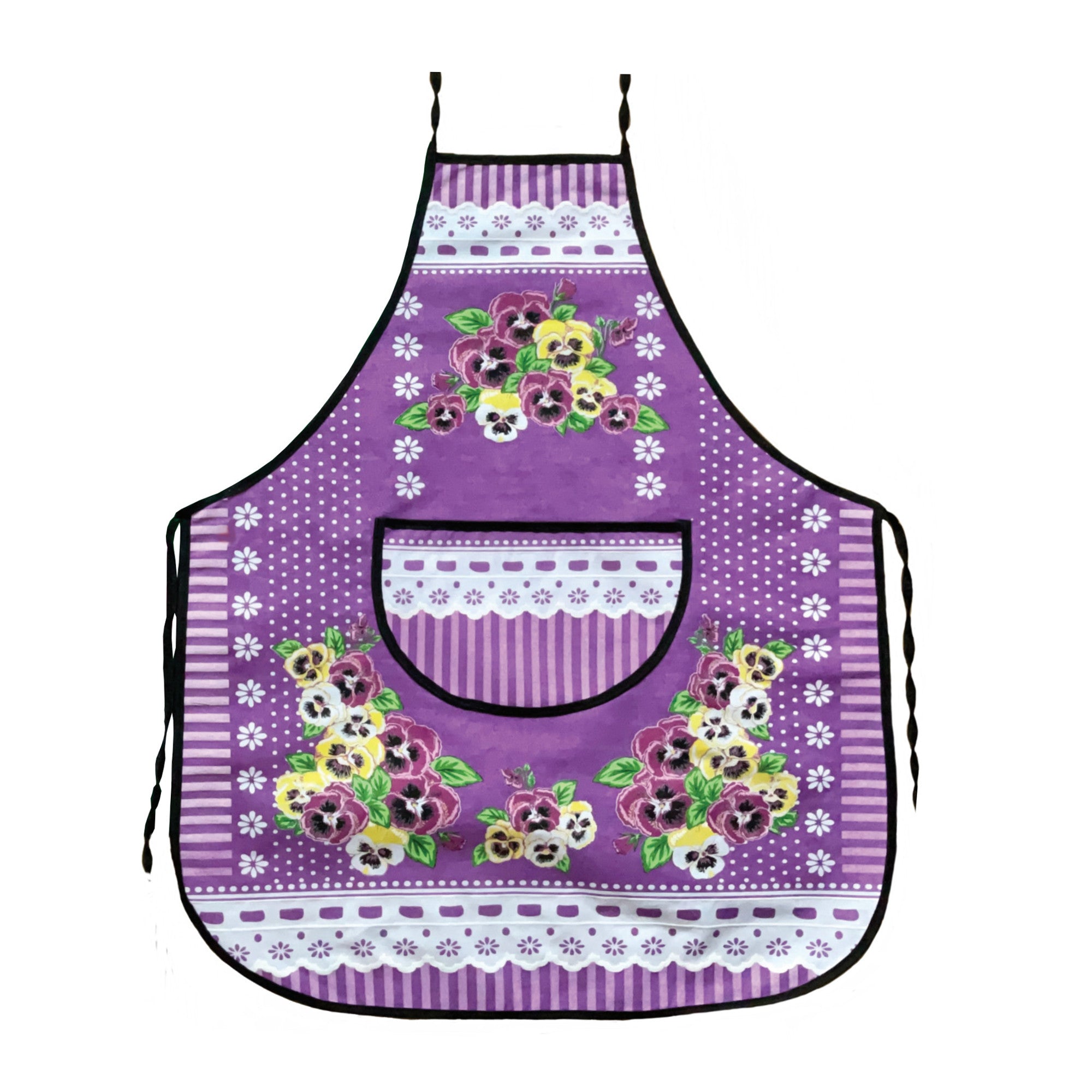 Polish Floral Kitchen Apron (Pansies Flowers)