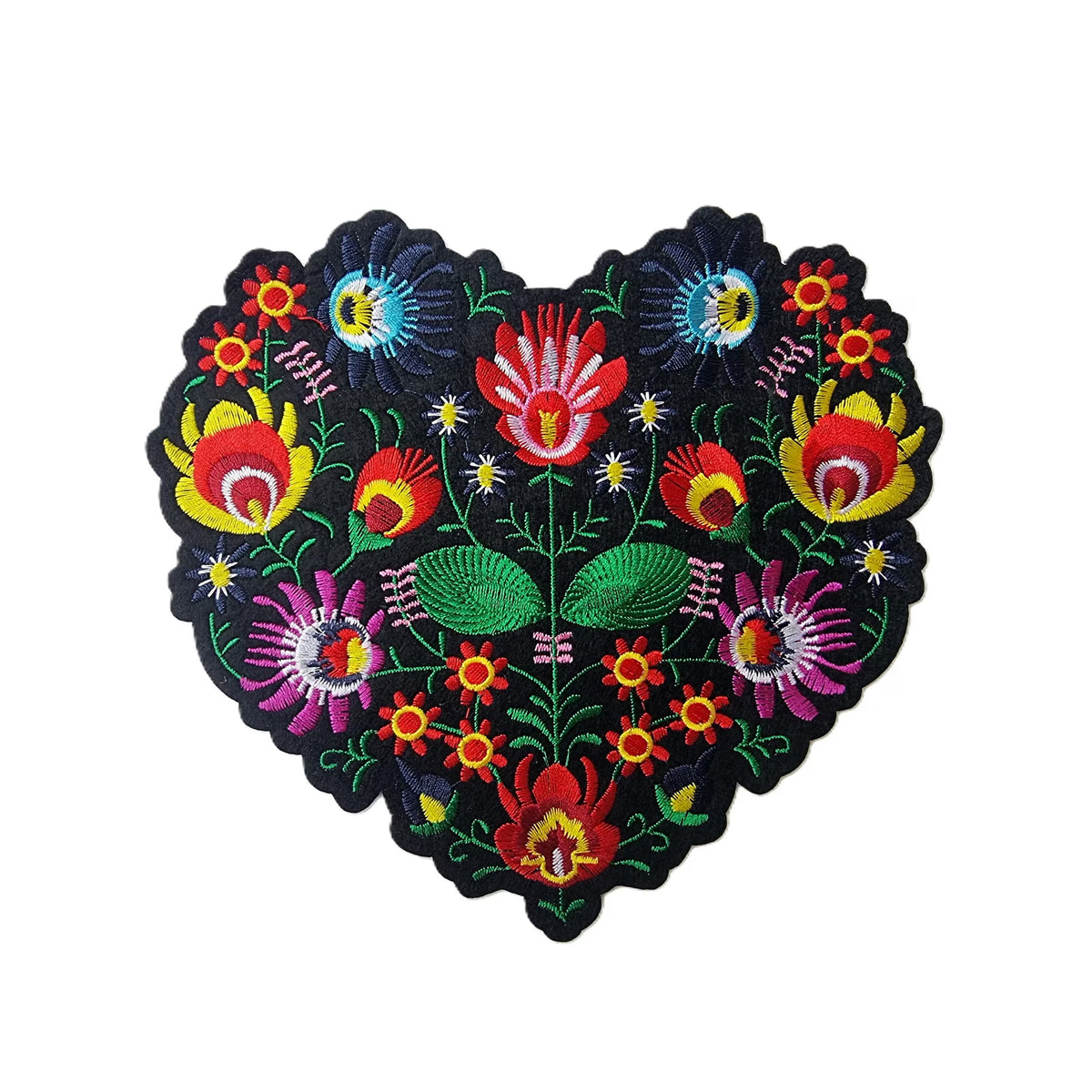 Large Polish Folk Art Heart Iron on Sew on Patch