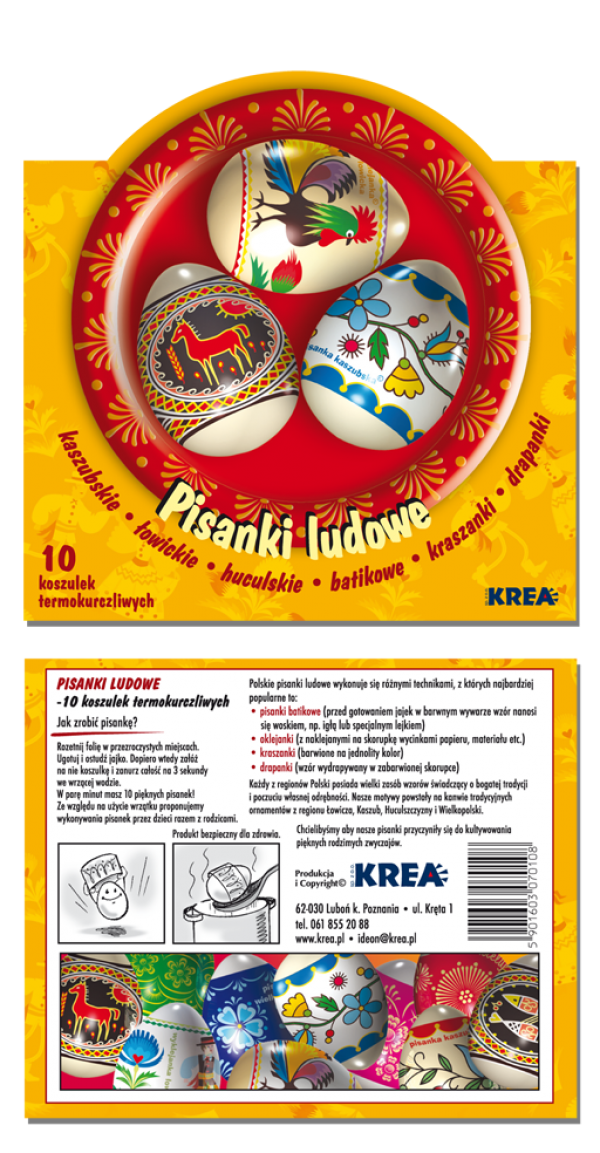 6 Easter Handpainted Wooden Eggs (Pisanki) + 10 Egg Sleeves