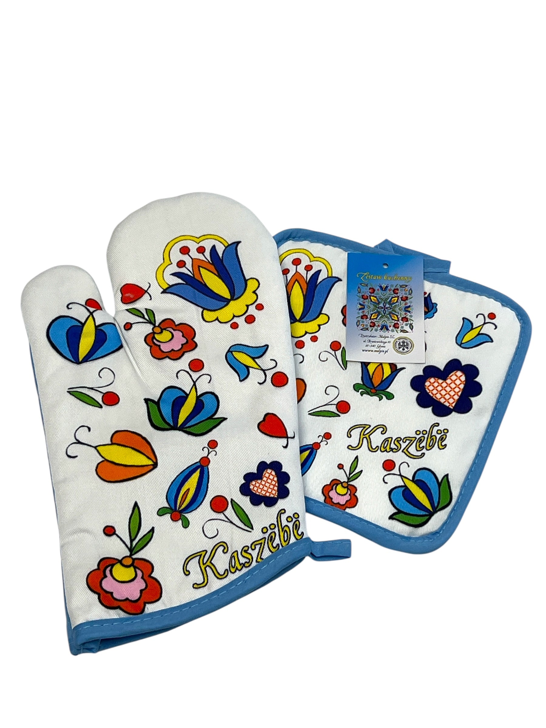 Polish Kashubian Folk Art Oven Mitt & Pot Holder