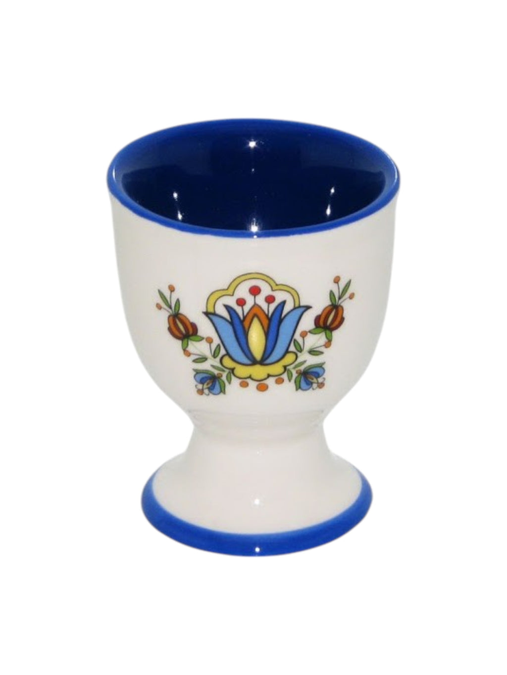 Polish Kashubian Folk Art Ceramic Egg Cup