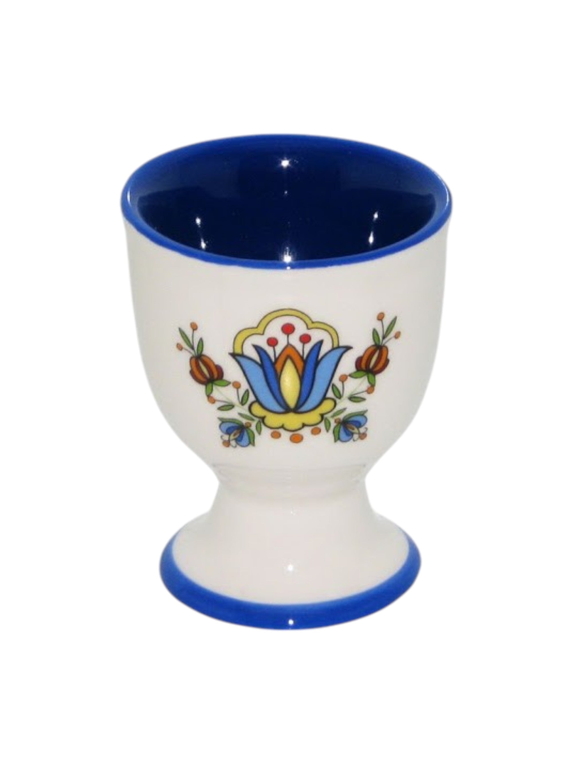 Polish Kashubian Folk Art Ceramic Egg Cup