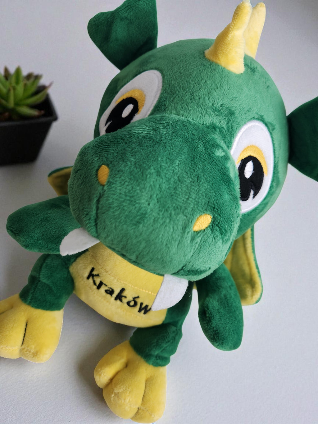 Large Poland Krakow Wawel Dragon Plush Toy, Green 12"
