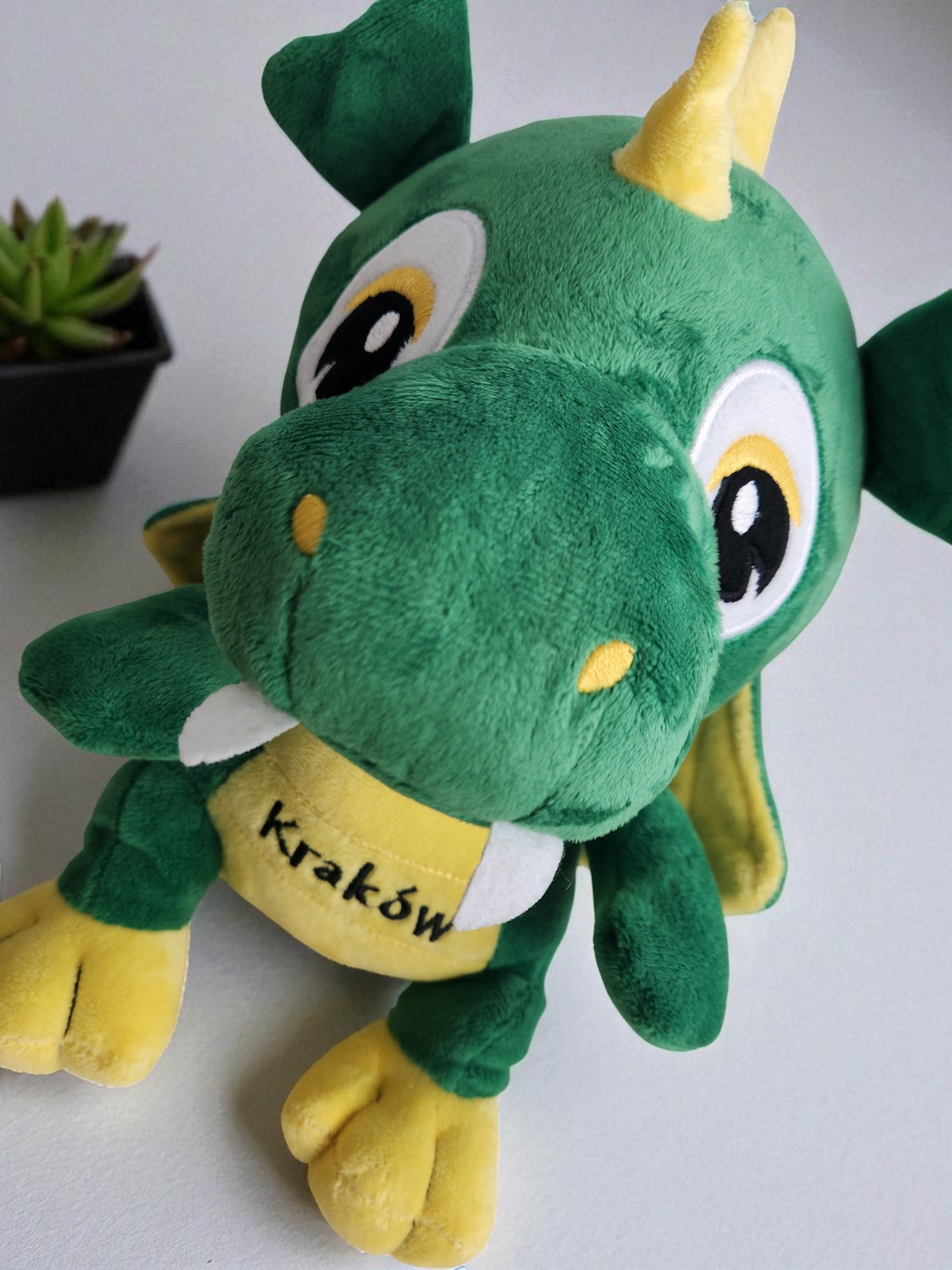 Large Poland Krakow Wawel Dragon Plush Toy, Green 12"