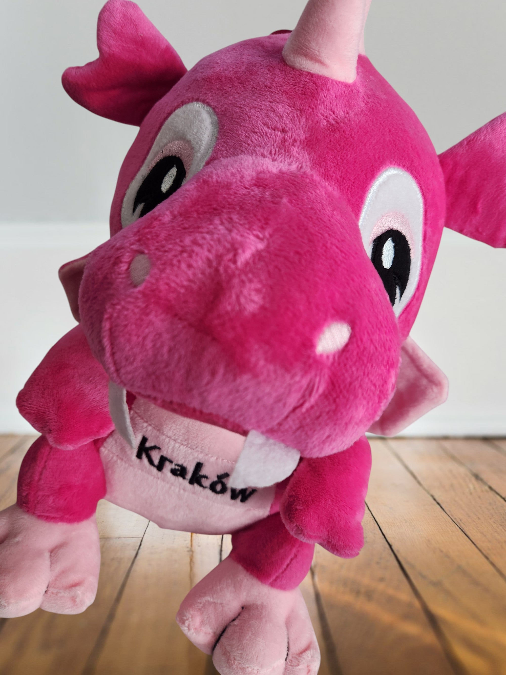 Large Poland Krakow Wawel Dragon Plush Toy, Pink 12"