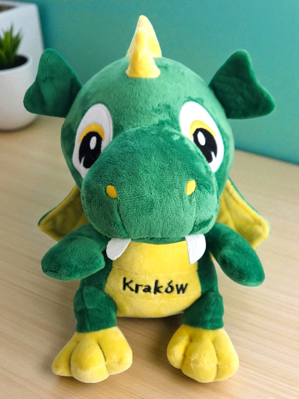Large Poland Krakow Wawel Dragon Plush Toy, Green 12"
