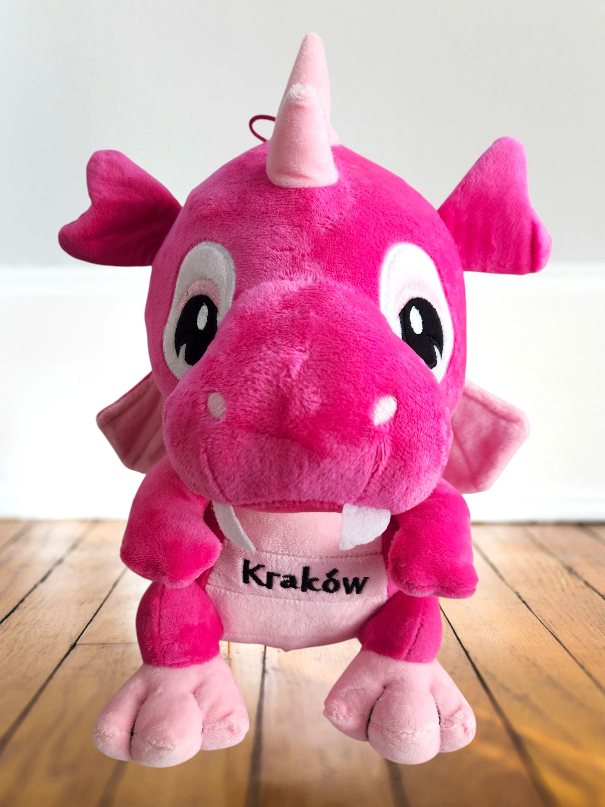 Large Poland Krakow Wawel Dragon Plush Toy, Pink 12"