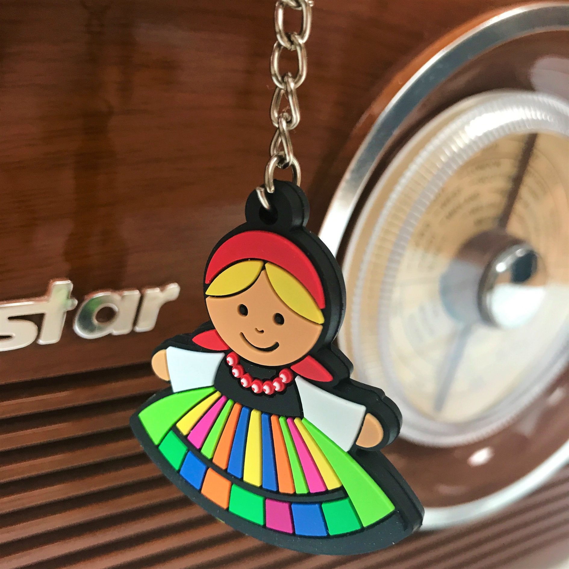 Polish Folk Lowicz Female Flexible Keychain (Lowiczanka)
